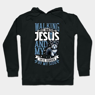 Jesus and dog - Skye Terrier Hoodie